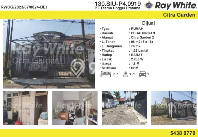 Jual Rumah Eksklusif 2 KT di Citra Garden, Jakarta Barat Jual Rumah Eksklusif 2 KT di Citra Garden, Jakarta Barat