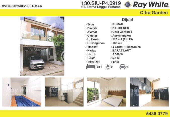 For Sale! Premium House LT 120m2 Desain Elegan di Citra Garden For Sale! Premium House LT 120m2 Desain Elegan di Citra Garden