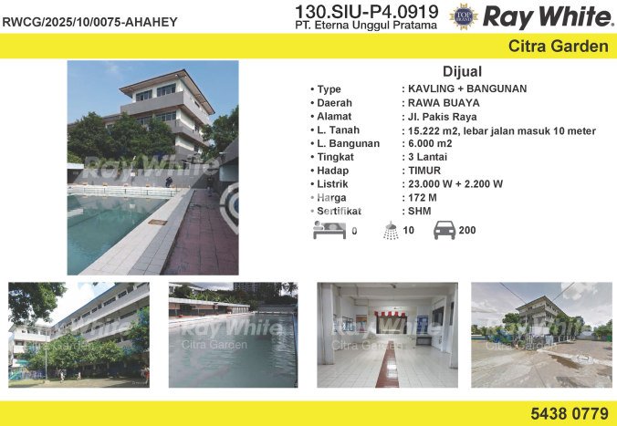 Kavling Tanah untuk Dijual di Rawa Buaya, Jakarta Barat, Luas 15222m2 Kavling Tanah untuk Dijual di Rawa Buaya, Jakarta Barat, Luas 15222m2