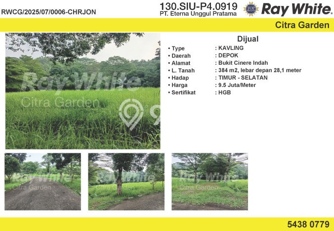 Tanah Strategis Dijual di Cinere Depok 384m2 Tanah Strategis Dijual di Cinere Depok 384m2