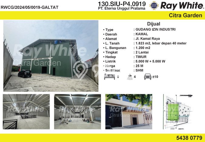 Disewakan Gudang di Kawasan Ramai Kamal Luas 1200m2 Disewakan Gudang di Kawasan Ramai Kamal Luas 1200m2