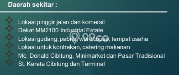 Area Ramai! Gudang Dijual di Setu untuk Bisnis Luas Bangunan 429m2 Area Ramai! Gudang Dijual di Setu untuk Bisnis Luas Bangunan 429m2
