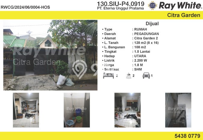 Hunian Asri Citra Garden, Lingkungan Sejuk - 2 KT Hunian Asri Citra Garden, Lingkungan Sejuk - 2 KT