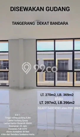 Gudang bagus disewakan di Periuk Tangerang dengan LB 396m2 harga sewa terbaik Gudang bagus disewakan di Periuk Tangerang dengan LB 396m2 harga sewa terbaik