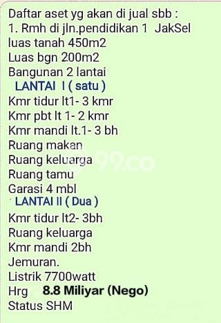 HOT LISTING! Rumah Untuk Investasi di Bintaro, LT 450m² LB 200m² HOT LISTING! Rumah Untuk Investasi di Bintaro, LT 450m² LB 200m²