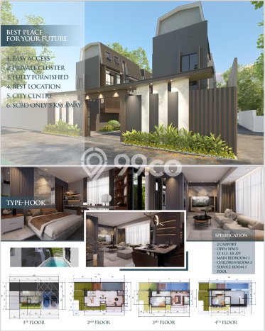 For Sale! Luxury House LT 75m2 Desain Elegan di Kemang For Sale! Luxury House LT 75m2 Desain Elegan di Kemang
