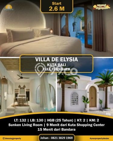 LOKASI STRATEGIS! Vila di Kuta, Ukuran 132m2m², View Indah sekitar LOKASI STRATEGIS! Vila di Kuta, Ukuran 132m2m², View Indah sekitar