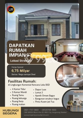 Siap Huni Rumah Mewah 4 Kamar di BSD Dekat ke Mana Saja Siap Huni Rumah Mewah 4 Kamar di BSD Dekat ke Mana Saja