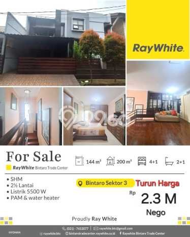 For Sale Hunian Rumah Nyaman 4 Kamar di Bintaro, Tangerang Selatan For Sale Hunian Rumah Nyaman 4 Kamar di Bintaro, Tangerang Selatan
