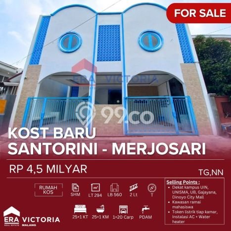 Kost Dijual di Merjosari dengan 25 KT dan Luas 560m2 Kost Dijual di Merjosari dengan 25 KT dan Luas 560m2