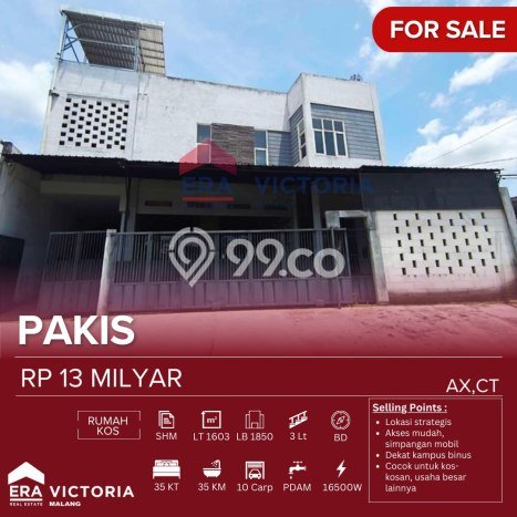 Investasi Kost di Pakis Spesifikasi 35 KT & 35 KM Investasi Kost di Pakis Spesifikasi 35 KT & 35 KM