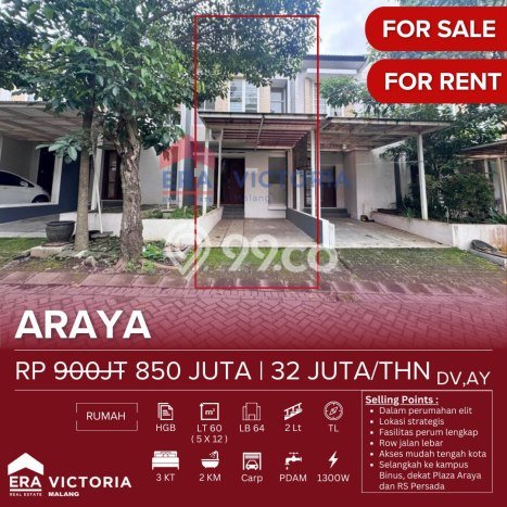 Rumah Modern Cantik 3 KT Bisa Langsung Pindah di Araya Rumah Modern Cantik 3 KT Bisa Langsung Pindah di Araya