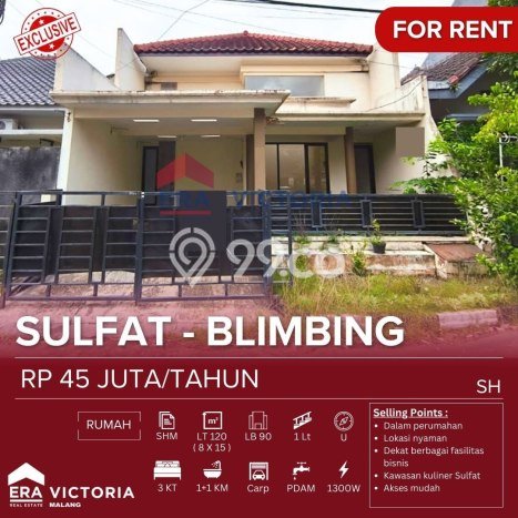 Disewakan Hunian Konsep Minimalis di Blimbing Malang dengan 3 KT Disewakan Hunian Konsep Minimalis di Blimbing Malang dengan 3 KT