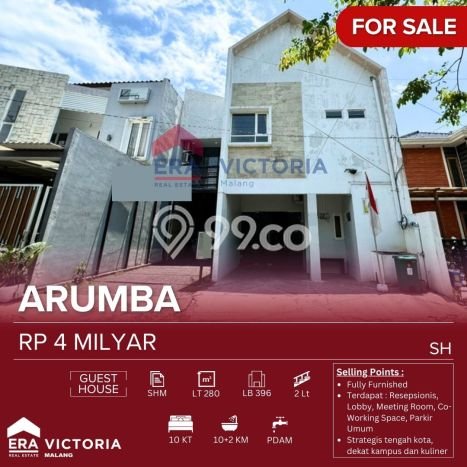 Dijual Rumah Kost di Tunggulwulung, Malang, 10 KT, 10 KM, Bangunan 396m2 Dijual Rumah Kost di Tunggulwulung, Malang, 10 KT, 10 KM, Bangunan 396m2