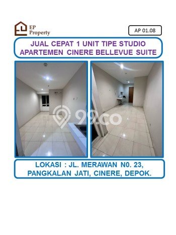 Apartemen Harga Terjangkau Dijual di Cinere, Depok Punya 1 Kamar Tidur Apartemen Harga Terjangkau Dijual di Cinere, Depok Punya 1 Kamar Tidur