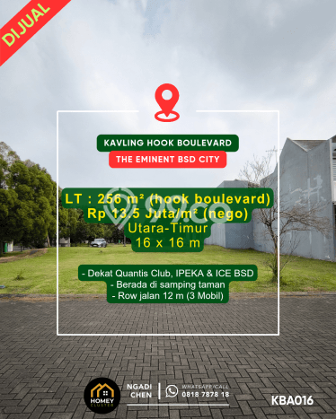 Tanah Kavling Dijual di BSD Eminent, Tangerang dengan Luas Tanah 256m2 Tanah Kavling Dijual di BSD Eminent, Tangerang dengan Luas Tanah 256m2