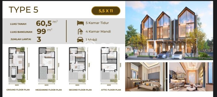For Sale! Luxury House LT 66m2 Desain Modern di Villa Meruya For Sale! Luxury House LT 66m2 Desain Modern di Villa Meruya