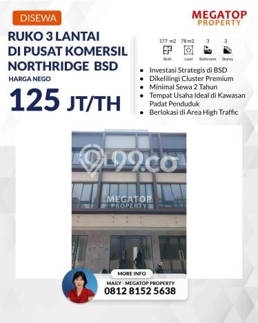 Ruko For Rent di BSD City, Luas 177m², Area Komersial, Akses Strategis Ruko For Rent di BSD City, Luas 177m², Area Komersial, Akses Strategis