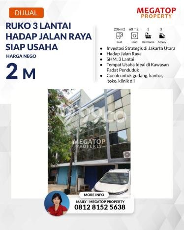 Unit Ruko Dijual di Penjaringan Jakarta Utara 236m2 Unit Ruko Dijual di Penjaringan Jakarta Utara 236m2