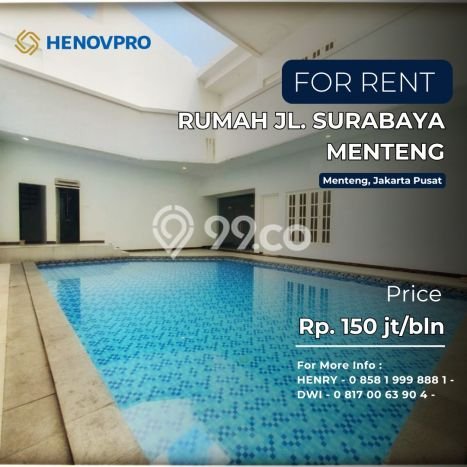 Disewakan Segera Rumah Kondisi Baik di Area Menteng, Jakarta Pusat Disewakan Segera Rumah Kondisi Baik di Area Menteng, Jakarta Pusat