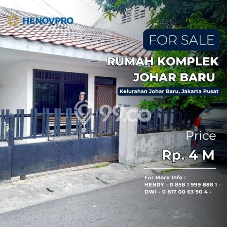 Dijual Rumah Komplek Johar Baru Jakarta Pusat Dijual Rumah Komplek Johar Baru Jakarta Pusat