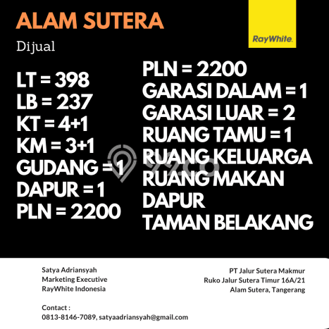 Dijual Rumah Luas Elegan Dengan View Cantik di Alam Sutera, Tangerang Dijual Rumah Luas Elegan Dengan View Cantik di Alam Sutera, Tangerang