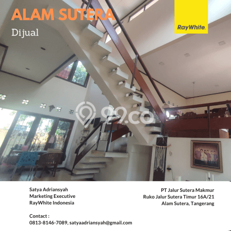Dijual Rumah Luas Elegan Dengan View Cantik di Alam Sutera, Tangerang Dijual Rumah Luas Elegan Dengan View Cantik di Alam Sutera, Tangerang