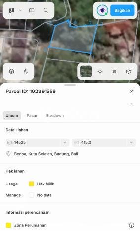 Dijual Tanah 415m2 di Benoa, Badung Dijual Tanah 415m2 di Benoa, Badung