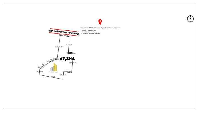 Unit Gudang Dijual di Warureja Tegal Luas Tanah 73726m2, Luas Bangunan 6886m2 Unit Gudang Dijual di Warureja Tegal Luas Tanah 73726m2, Luas Bangunan 6886m2