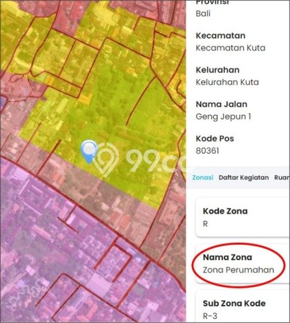 Tanah Kavling untuk Dijual di Kuta Badung 18570m2 Tanah Kavling untuk Dijual di Kuta Badung 18570m2