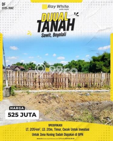 Jual Tanah Lokasi Prima Kawasan Boyolali Kota, Luas 2054m², Dekat Fasilitas Umum Jual Tanah Lokasi Prima Kawasan Boyolali Kota, Luas 2054m², Dekat Fasilitas Umum
