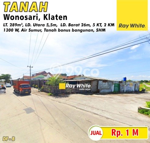 Tanah Kosong Dijual di Klaten dengan Area 289m2 Tanah Kosong Dijual di Klaten dengan Area 289m2