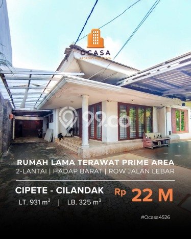 For Sale! Premium House LT 931m2 Desain Elegan di Cipete For Sale! Premium House LT 931m2 Desain Elegan di Cipete