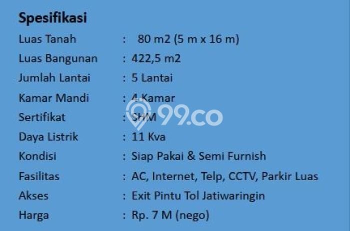 LOKASI TERBAIK! Ruko di Jatiwaringin, Luas 422m², Jalan Utama LOKASI TERBAIK! Ruko di Jatiwaringin, Luas 422m², Jalan Utama
