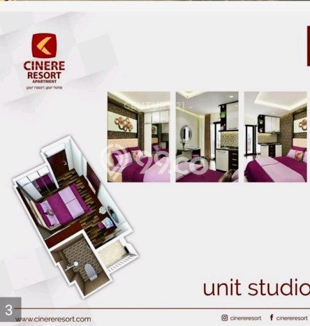 Apartemen di Cinere, 0 KT, Luas 22m² Apartemen di Cinere, 0 KT, Luas 22m²
