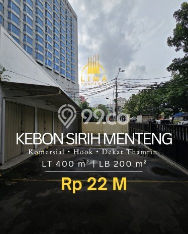 Untuk Dijual! Komersial di Kebon Sirih Jakarta Pusat LT 400m2 / LB 200m2 Kawasan Bisnis Untuk Dijual! Komersial di Kebon Sirih Jakarta Pusat LT 400m2 / LB 200m2 Kawasan Bisnis
