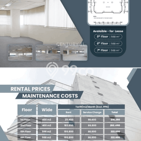 Unit Kantor Tersedia di Pasar Baru Spesifikasi LB 7700m2 Unit Kantor Tersedia di Pasar Baru Spesifikasi LB 7700m2