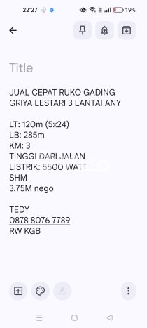 Area Ramai! Ruko Dijual di Kelapa Gading untuk Bisnis Luas Bangunan 285m2 Area Ramai! Ruko Dijual di Kelapa Gading untuk Bisnis Luas Bangunan 285m2