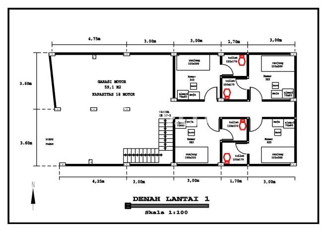 Dijual Kost di Kawasan Depok, Sleman, Spesifikasi 9 KT, 9 KM, 228m2 Dijual Kost di Kawasan Depok, Sleman, Spesifikasi 9 KT, 9 KM, 228m2