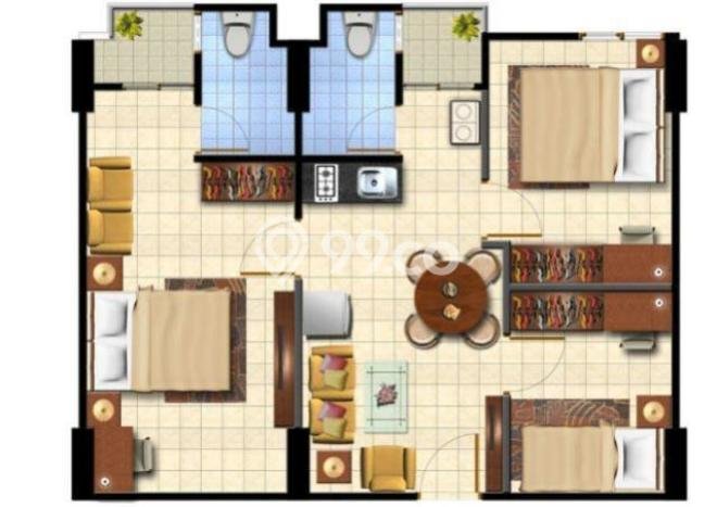 Untuk Dijual Apartemen 3 KT di Jakarta Utara Luas 68m2 Untuk Dijual Apartemen 3 KT di Jakarta Utara Luas 68m2