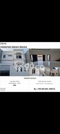 Dijual Rumah Eksklusif 5 KT di harapan indah, Bekasi Dijual Rumah Eksklusif 5 KT di harapan indah, Bekasi