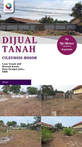 Tanah di Cileungsi, Bogor Luas 668m2 Dijual Segera Tanah di Cileungsi, Bogor Luas 668m2 Dijual Segera