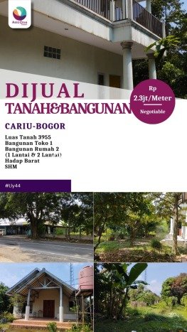 Tanah Dijual Lokasi Cileungsi, Bogor Luas 3955m2 Legalitas Aman Tanah Dijual Lokasi Cileungsi, Bogor Luas 3955m2 Legalitas Aman
