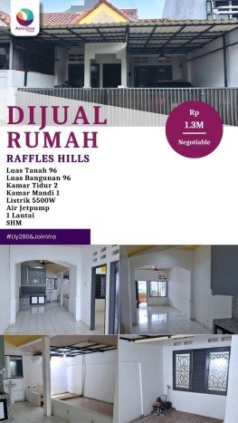 Rumah Minimalis 2 KT di Raffles Hills Jakarta Timur Unfurnished Rumah Minimalis 2 KT di Raffles Hills Jakarta Timur Unfurnished