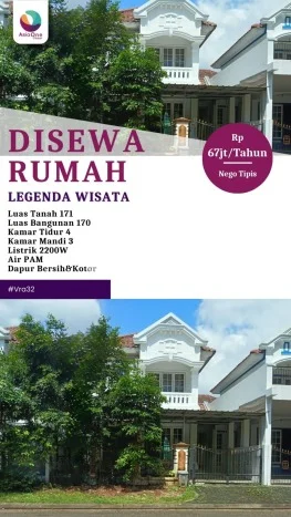 Rumah sewa siap pakai 4 KT di Legenda Wisata, Jakarta Timur Rumah sewa siap pakai 4 KT di Legenda Wisata, Jakarta Timur