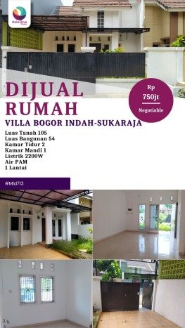 Dijual Rumah 2 Kamar Lokasi Ideal Bagus dan Strategis di Sukaraja Dijual Rumah 2 Kamar Lokasi Ideal Bagus dan Strategis di Sukaraja