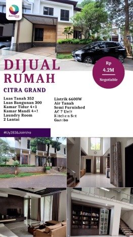 Rumah Elit Modern Tanpa Renovasi di Citra Grand Jakarta Timur Rumah Elit Modern Tanpa Renovasi di Citra Grand Jakarta Timur