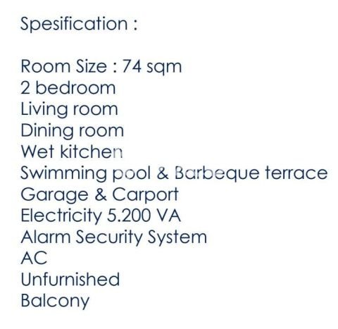 Apartemen Disewakan 2 Kamar Hemat Siap Huni di Jakarta Selatan, Luas 74m2 Apartemen Disewakan 2 Kamar Hemat Siap Huni di Jakarta Selatan, Luas 74m2