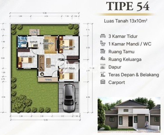 Jual Rumah Murah Meriah Tenayan Raya Punya 3 Kamar & LT 130m2 Jual Rumah Murah Meriah Tenayan Raya Punya 3 Kamar & LT 130m2