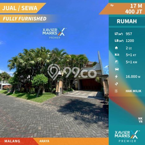 Jual Rumah Luas Megah Dengan View Eksklusif di Araya, Malang Jual Rumah Luas Megah Dengan View Eksklusif di Araya, Malang